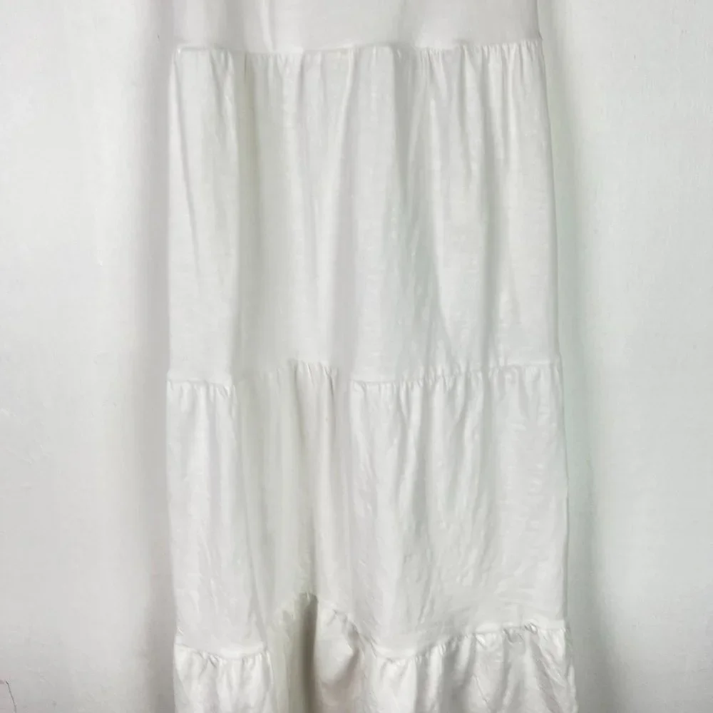 NWOT Old Navy Tiered Slub-Knit Midi Cami Swing Dress White Size Large L NEW - Picture 4 of 13
